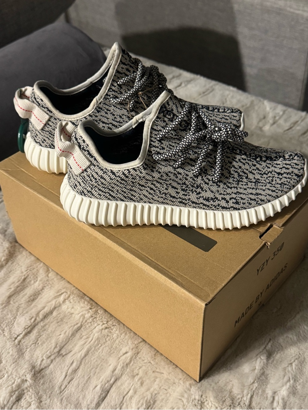 adidas Black & White Knit Athletic Shoes